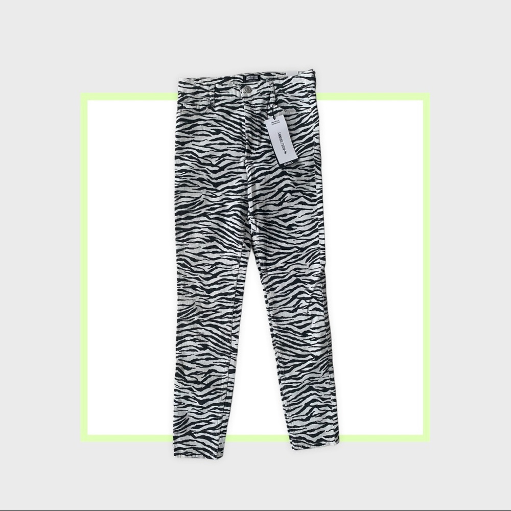 Zara zebra print high waist jeans